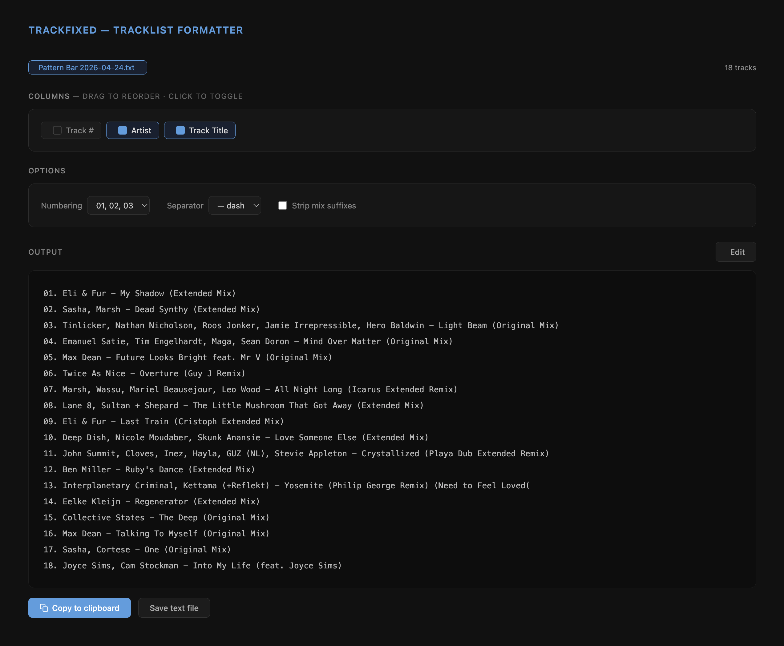 Trackfixed demo